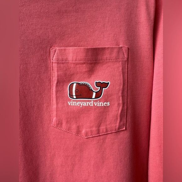 Vineyard Vines Youth Pink Football Whale Graphic Long Sleeve T-Shirt XL (18) - Picture 8 of 8
